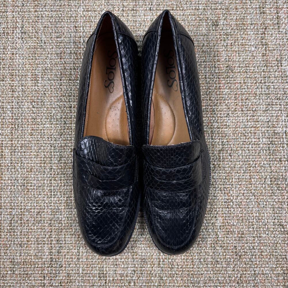 🐍👞 SoLos Snake Print Penny Loafers | 9N | Black